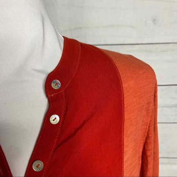 Anthro Meadow Rue Amira Henley orange Medium - Picture 4 of 11